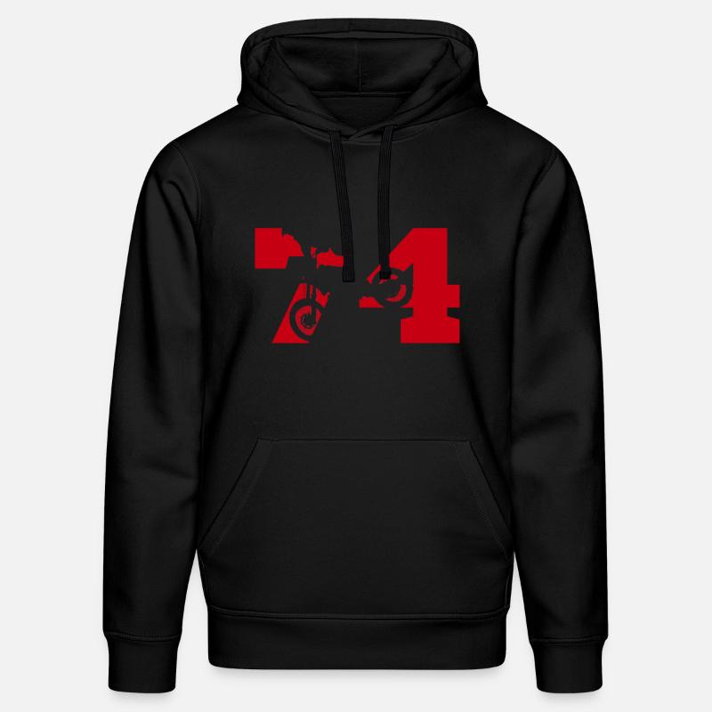 Moto 74 motard - Sweat à capuche bio DRUMMER Stanley/Stella Unisexe - noir