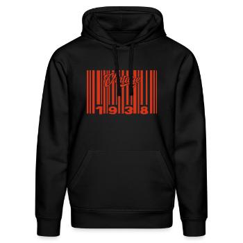 Vintage 1938 Born In 1938 87 Years Bar Code Anniversai - Stanley/Stella DRUMMER Unisex Organic Hoodie - black - Front - Marisol (170cm) & Nik (191cm)