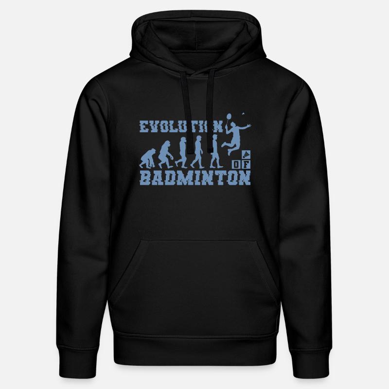 Badminton Evolution Silhouette - Stanley/Stella Unisex Bio-Hoodie DRUMMER  - Schwarz