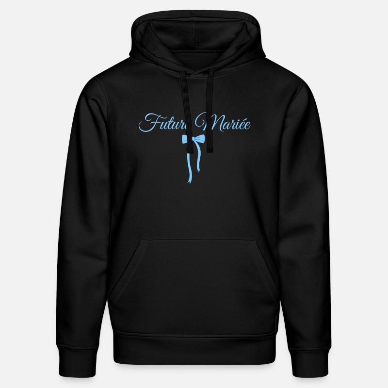 Bride-to-be Blue Bow - Stanley/Stella DRUMMER Unisex Organic Hoodie - black