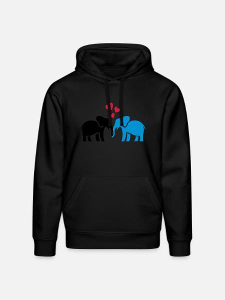 elefanten_liebe - Stanley/Stella DRUMMER Unisex Organic Hoodie - black