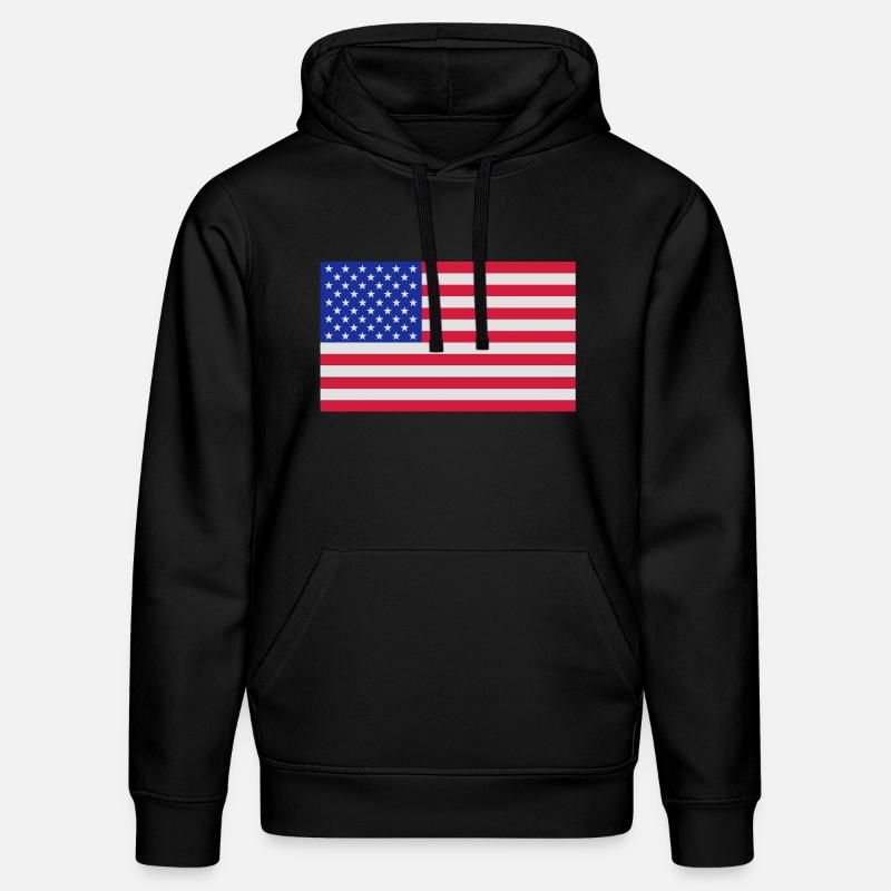 drapeau_etats_unis - Sweat à capuche bio DRUMMER Stanley/Stella Unisexe - noir