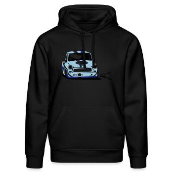 - Trabi - Stanley/Stella Unisex Bio-Hoodie DRUMMER  - Schwarz - Vorne - Marisol (170cm) & Nik (191cm)