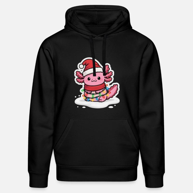 Noël Axolotl drôle - Sweat à capuche bio DRUMMER Stanley/Stella Unisexe - noir
