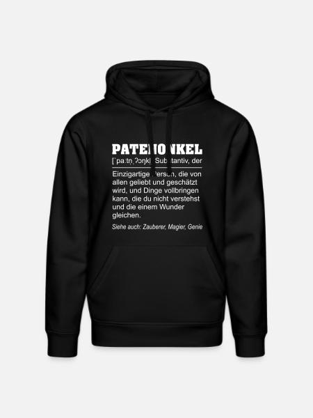Lustige Patenonkel Definition Geschenkidee - Stanley/Stella Unisex Bio-Hoodie DRUMMER - Schwarz
