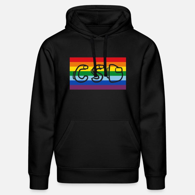 Rainbow Banner CSD - Sweat à capuche bio DRUMMER Stanley/Stella Unisexe - noir