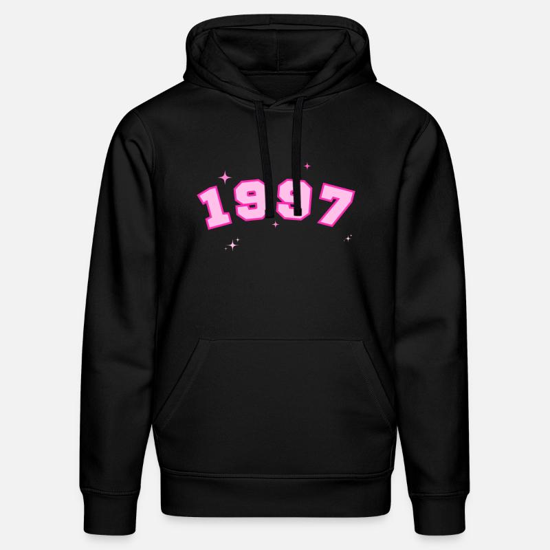 1997 rose étoile - Sweat à capuche bio DRUMMER Stanley/Stella Unisexe - noir
