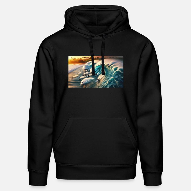 Surfeurs de pipelining - Sweat à capuche bio DRUMMER Stanley/Stella Unisexe - noir