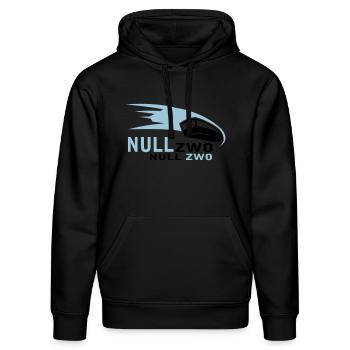 0202 - 10cm x 6cm - Stanley/Stella Unisex Bio-Hoodie DRUMMER  - Schwarz - Vorne - Marisol (170cm) & Nik (191cm)