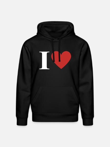 Buchstabe i rotes Herz - Stanley/Stella Unisex Bio-Hoodie DRUMMER  - Schwarz