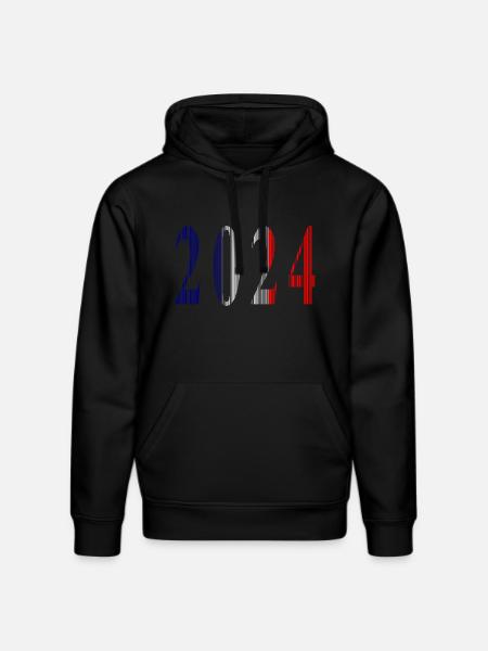 2024 Blue White Red - Stanley/Stella DRUMMER Unisex Organic Hoodie - black