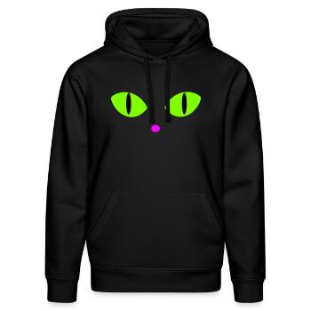 Grüne Katzenaugen - Stanley/Stella Unisex Bio-Hoodie DRUMMER  - Schwarz - Vorne - Marisol (170cm) & Nik (191cm)
