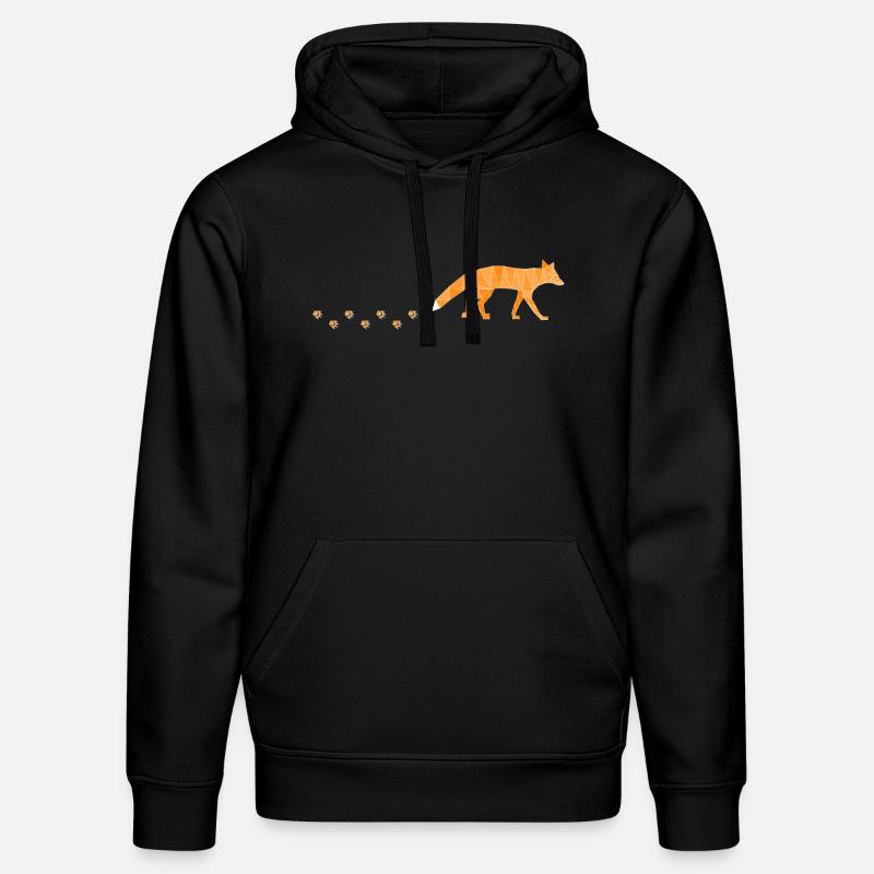 Polygonal Fox with Footprints - Stanley/Stella Unisex Bio-Hoodie DRUMMER  - Schwarz
