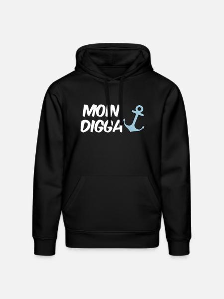 Moin Digga Hamburg - Stanley/Stella DRUMMER Unisex Organic Hoodie - black