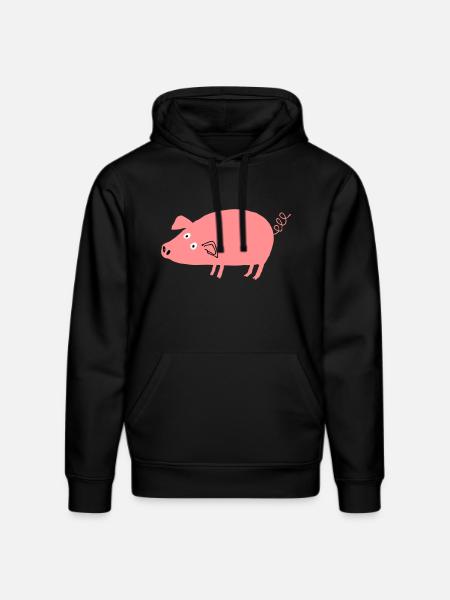 Schwein roz4 - Stanley/Stella Unisex Bio-Hoodie DRUMMER - Schwarz