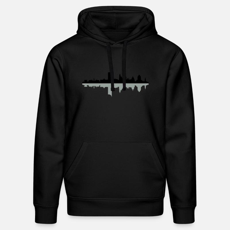 Skyline Leipzig Schatten - Stanley/Stella Unisex Bio-Hoodie DRUMMER  - Schwarz