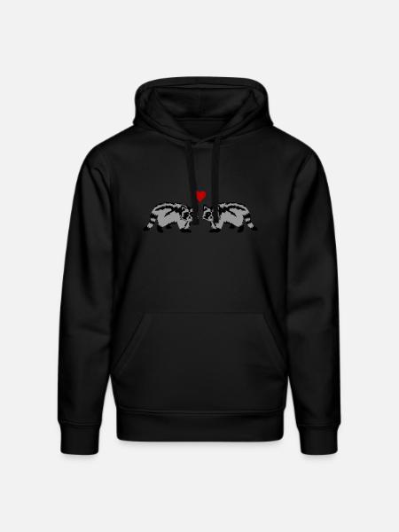 waschbären verliebt - Stanley/Stella Unisex Bio-Hoodie DRUMMER  - Schwarz