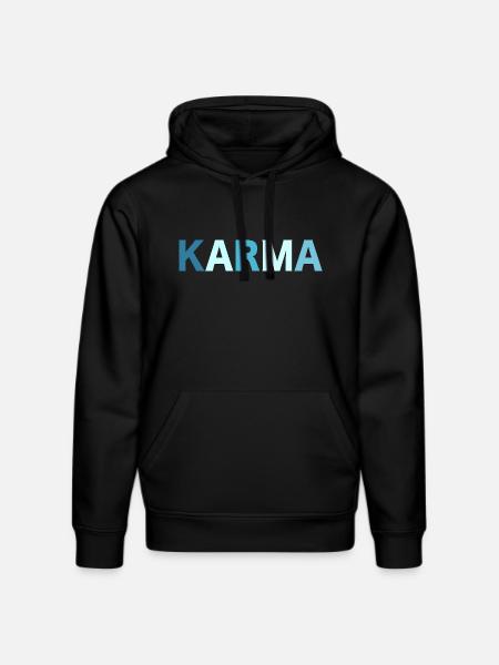 Karma Retro Lettering - Stanley/Stella DRUMMER Unisex Organic Hoodie - black