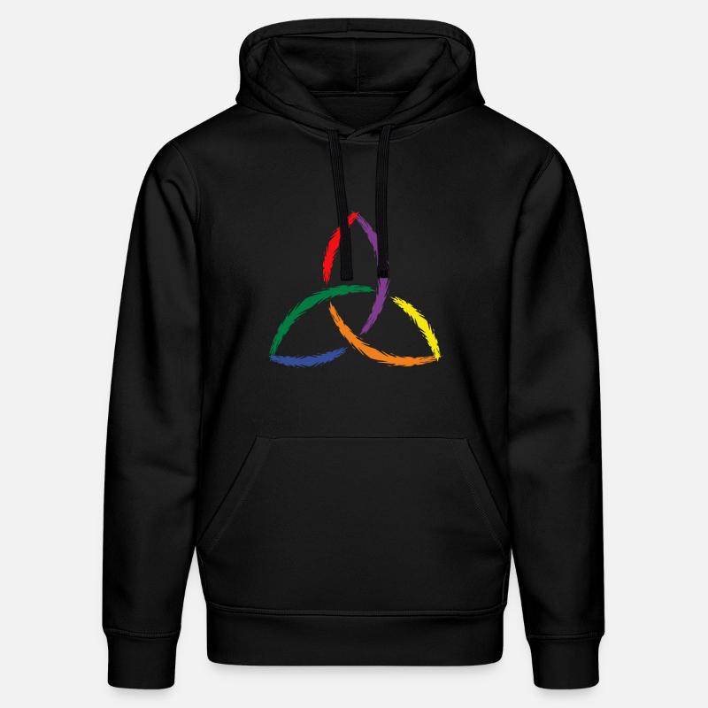 Keltisches Symbol Triquetra Regenbogen - Stanley/Stella Unisex Bio-Hoodie DRUMMER  - Schwarz