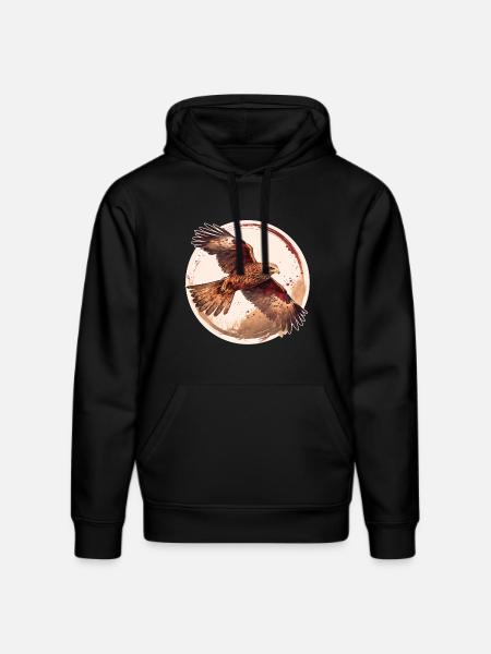 Rotmilan Greifvogel - Stanley/Stella Unisex Bio-Hoodie DRUMMER - Schwarz