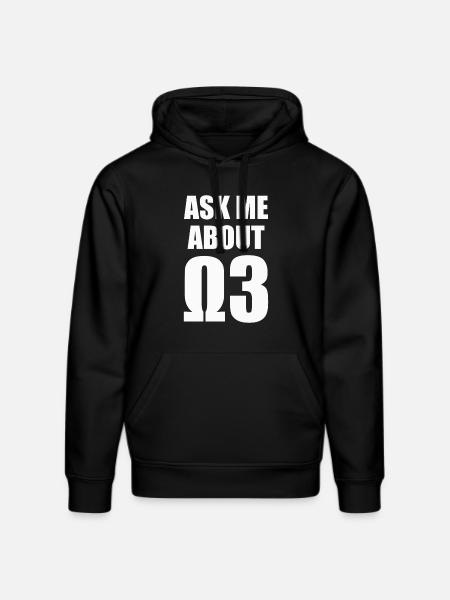 Spørg mig om omega 3 - hvid - Stanley/Stella DRUMMER økologisk unisex-hoodie - sort