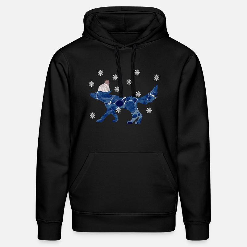 fuchs mit mütze e 12 - Stanley/Stella Unisex Bio-Hoodie DRUMMER - Schwarz