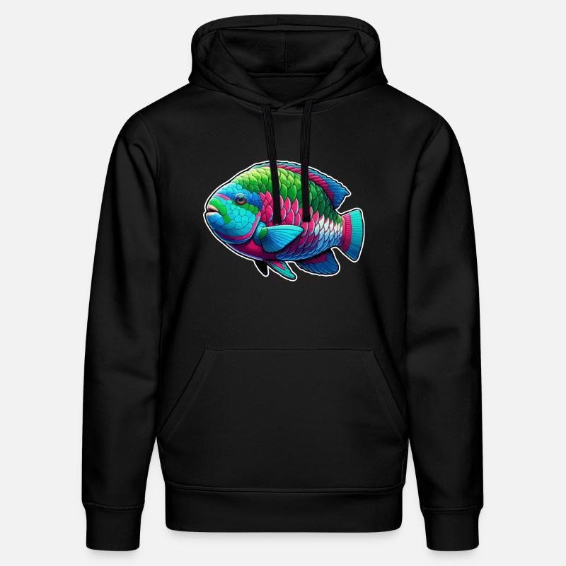 Poisson-perroquet Poisson perroquet mignon - Sweat à capuche bio DRUMMER Stanley/Stella Unisexe - noir