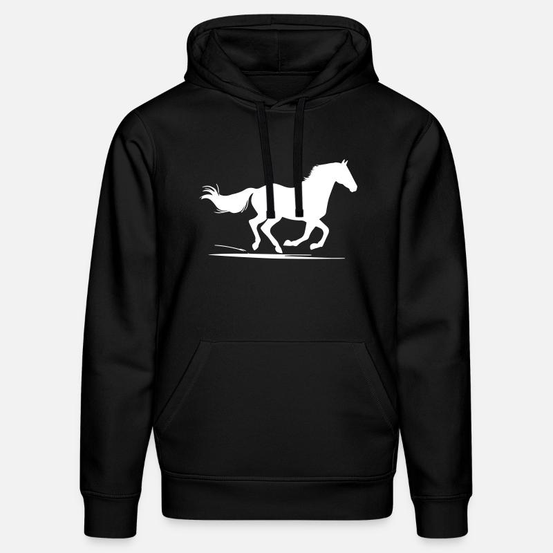Cheval au galop - Sweat à capuche bio DRUMMER Stanley/Stella Unisexe - noir