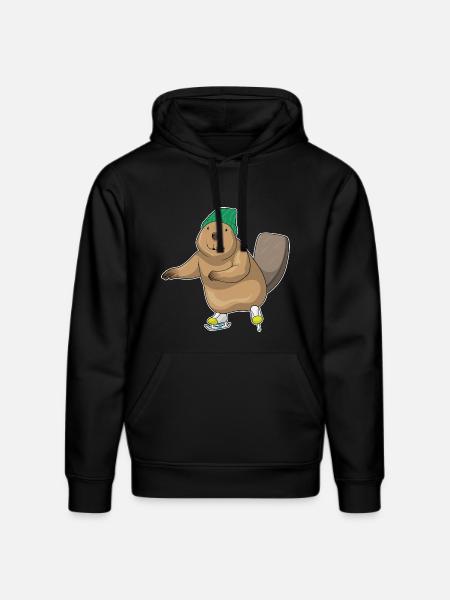 Beaver Ice Skating Skates - Stanley/Stella DRUMMER Unisex Organic Hoodie - black
