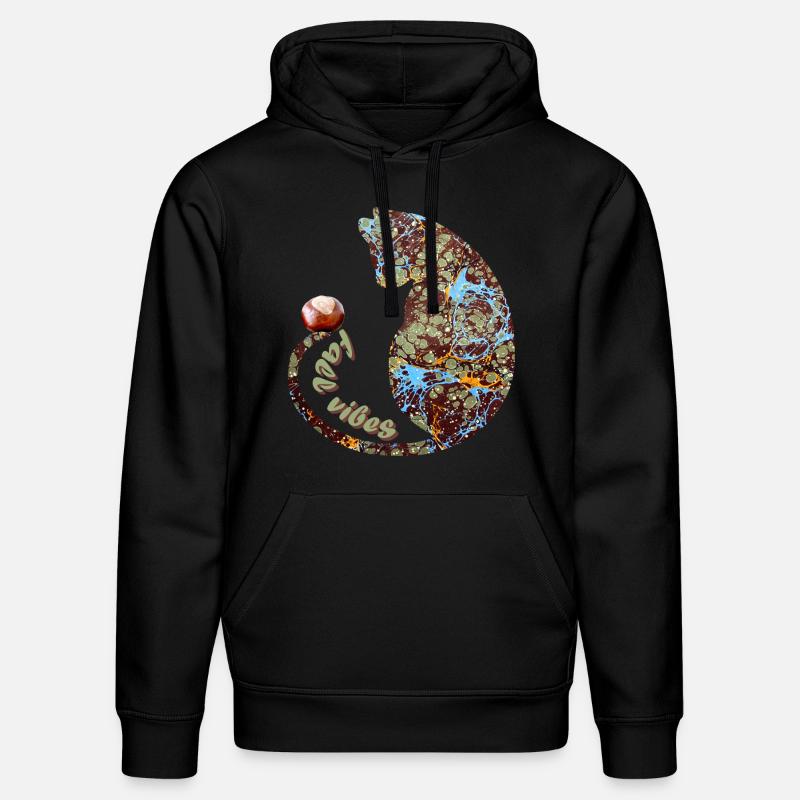 Chat avec châtaignier E 85 - Sweat à capuche bio DRUMMER Stanley/Stella Unisexe - noir