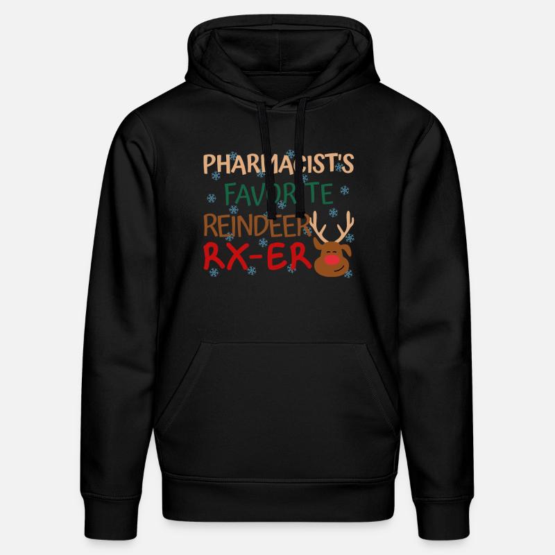 Pharmacien Noël préféré Renne - Sweat à capuche bio DRUMMER Stanley/Stella Unisexe - noir
