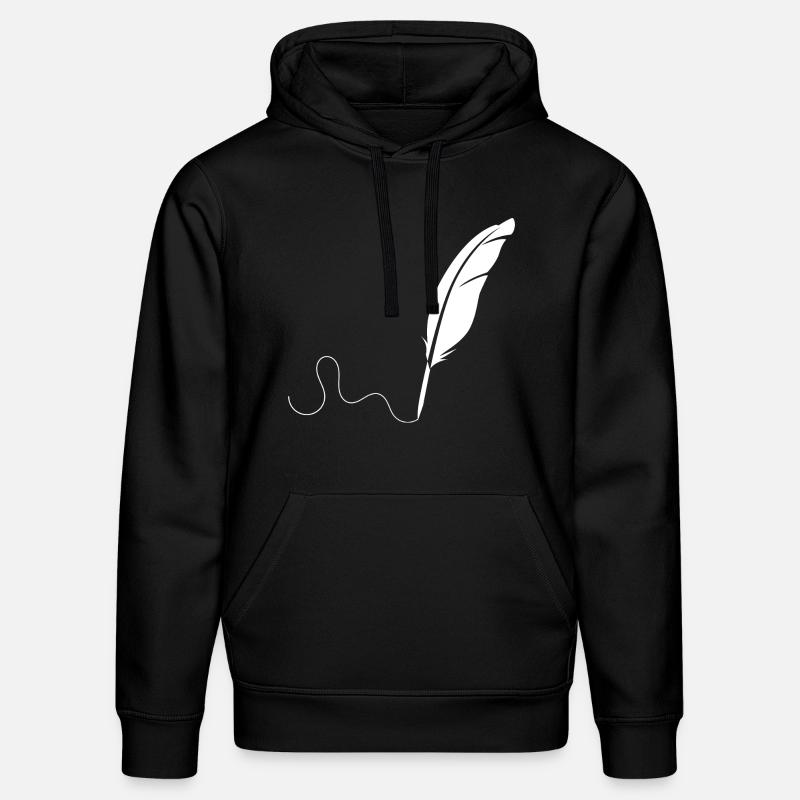 Plume blanche - Sweat à capuche bio DRUMMER Stanley/Stella Unisexe - noir