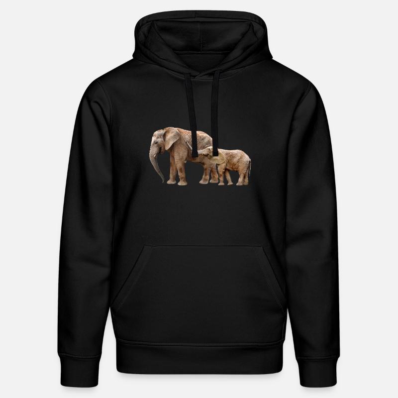 Éléphant - Sweat à capuche bio DRUMMER Stanley/Stella Unisexe - noir