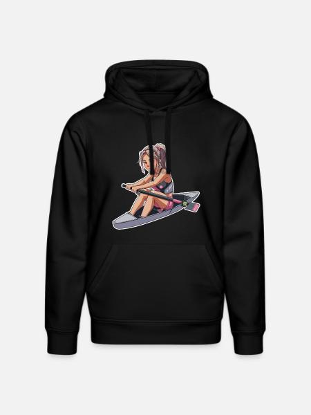 Rameur Fille Graphique - Sweat à capuche bio DRUMMER Stanley/Stella Unisexe - noir