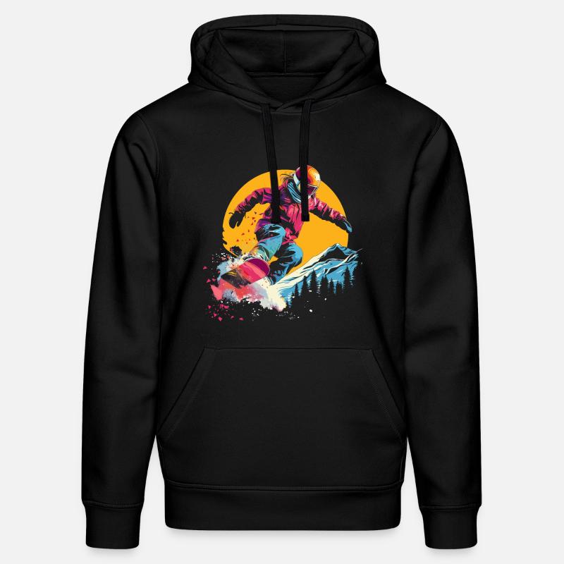 Snowboarder Synthwave - Sweat à capuche bio DRUMMER Stanley/Stella Unisexe - noir