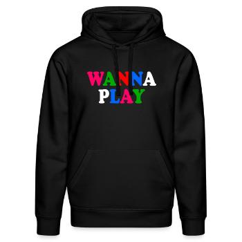 Wanna play - Stanley/Stella DRUMMER Unisex Organic Hoodie - black - Front - Marisol (170cm) & Nik (191cm)