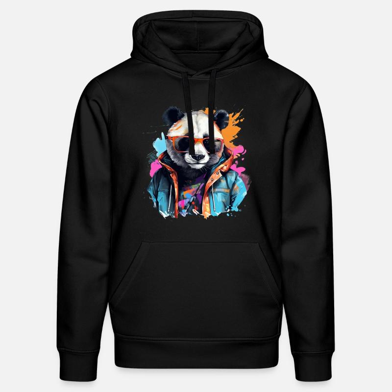Rogue Panda. Design im Graffiti-Stil. - Stanley/Stella Unisex Bio-Hoodie DRUMMER  - Schwarz