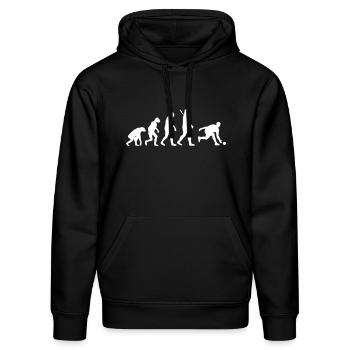 Evolution Kegeln - Stanley/Stella Unisex Bio-Hoodie DRUMMER  - Schwarz - Vorne - Marisol (170cm) & Nik (191cm)