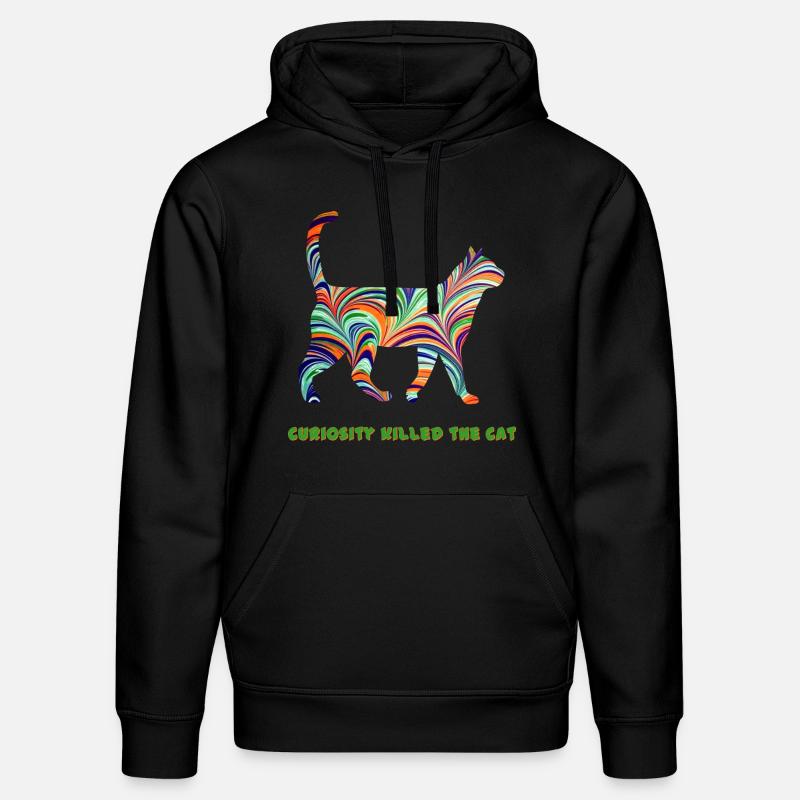 Cat with saying E 7 - Stanley/Stella DRUMMER Unisex Organic Hoodie - black