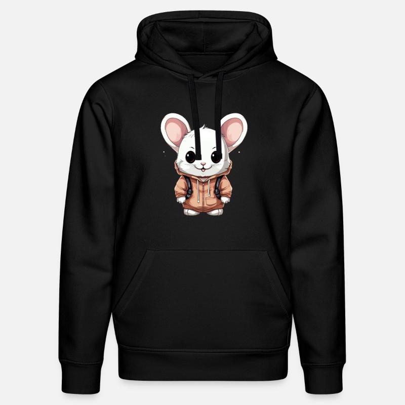 Souris - Style Kawaii - Sweat à capuche bio DRUMMER Stanley/Stella Unisexe - noir