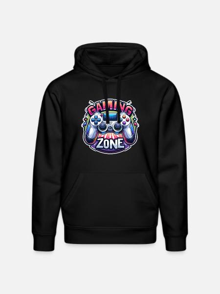 Gaming Zone - Controller Illustration - Stanley/Stella Unisex Bio-Hoodie DRUMMER - Schwarz