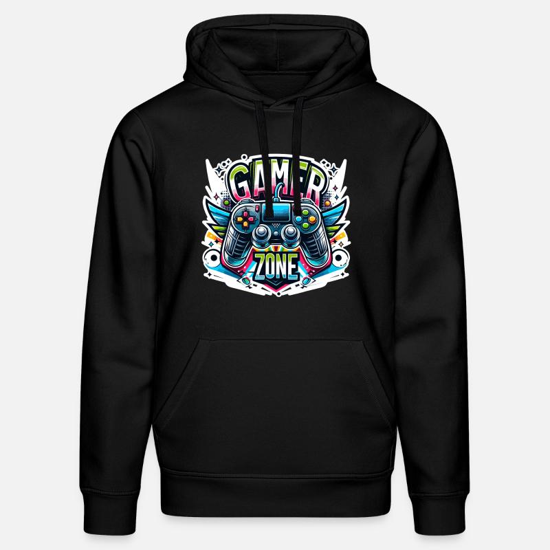Gamer Zone - Controller Illustration - Stanley/Stella Unisex Bio-Hoodie DRUMMER  - Schwarz