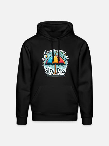Stay Dry - Umbrella Illustration - Stanley/Stella DRUMMER Unisex Organic Hoodie - black
