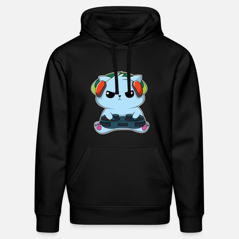 Gamer Cat - Design - Sweat à capuche bio DRUMMER Stanley/Stella Unisexe - noir