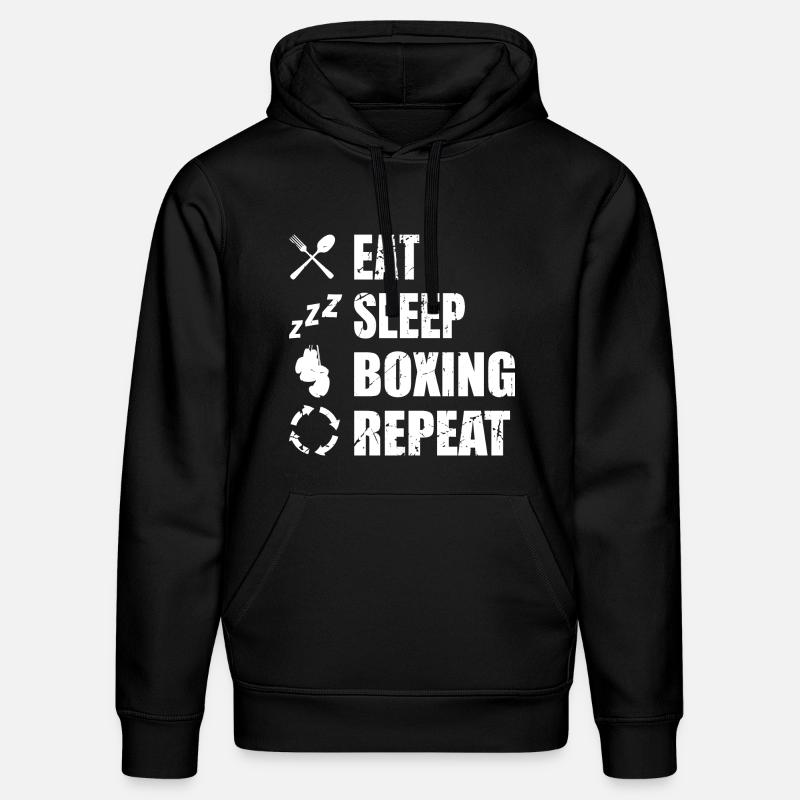 Eat Sleep Boxing Repeat - Stanley/Stella Unisex Bio-Hoodie DRUMMER  - Schwarz