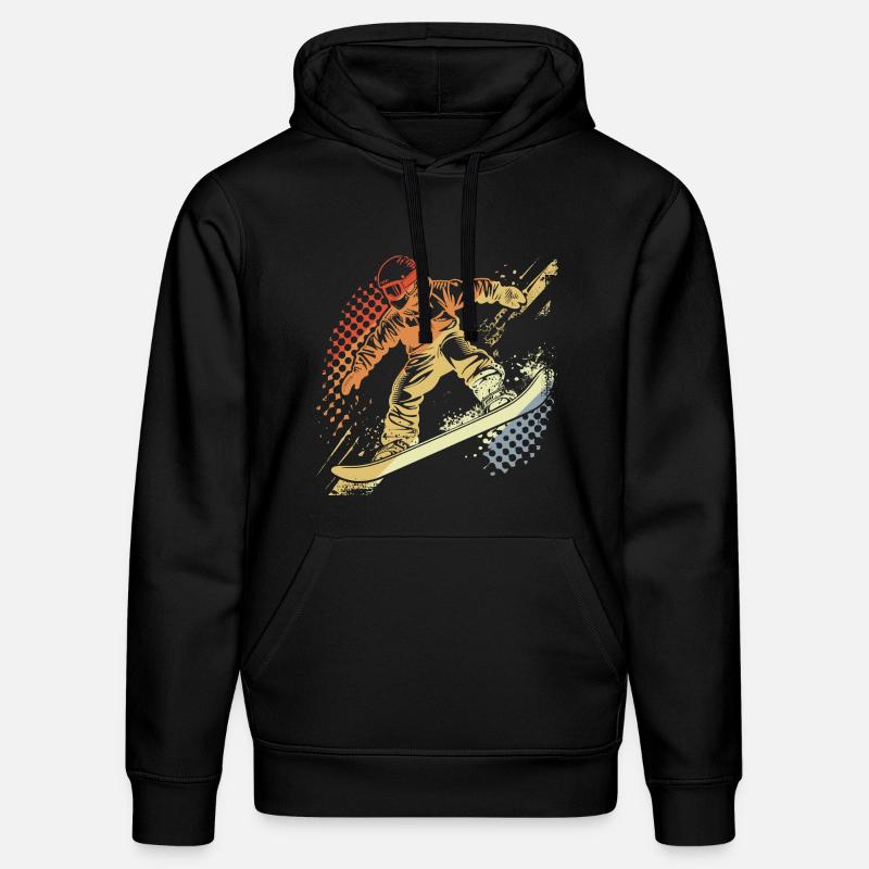 Snowboarder Graphique Rétro - Sweat à capuche bio DRUMMER Stanley/Stella Unisexe - noir