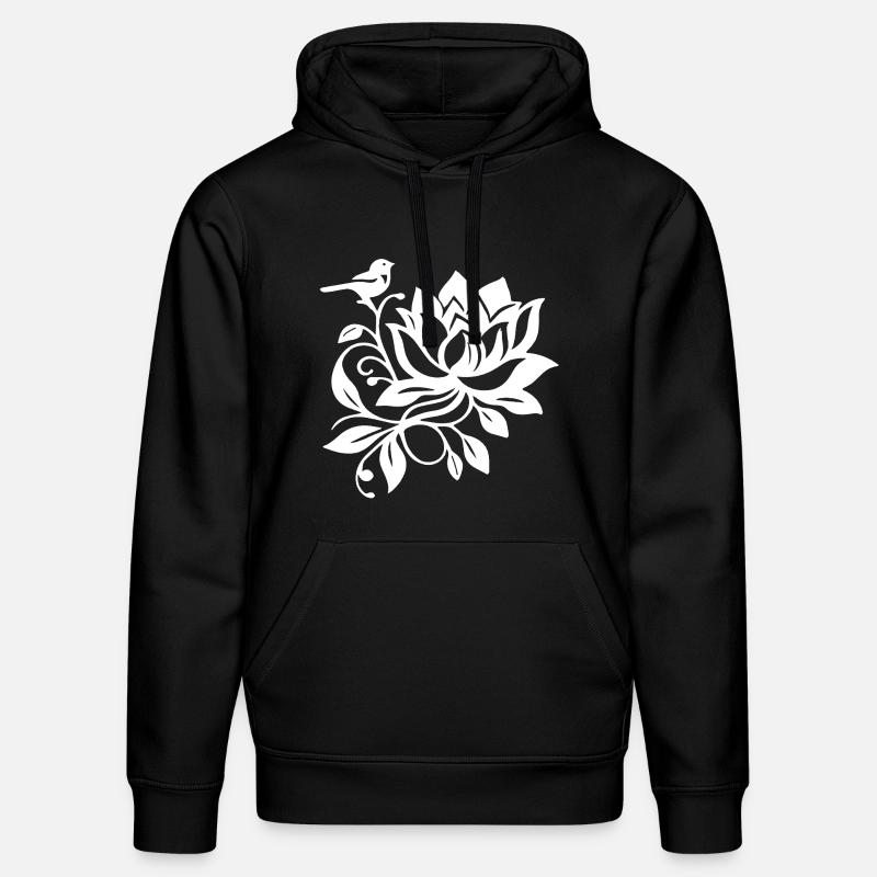 Le lotus blanc et l'oiseau - Sweat à capuche bio DRUMMER Stanley/Stella Unisexe - noir