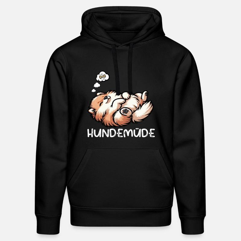 Hundemüde Zwergspitz Zwergspitze Spitzhund Spitz - Stanley/Stella Unisex Bio-Hoodie DRUMMER  - Schwarz