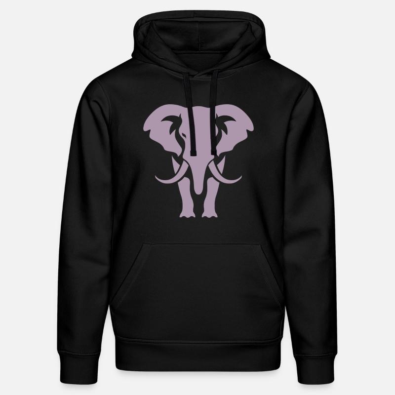 Silhouette d’éléphant Logo blanc - Sweat à capuche bio DRUMMER Stanley/Stella Unisexe - noir