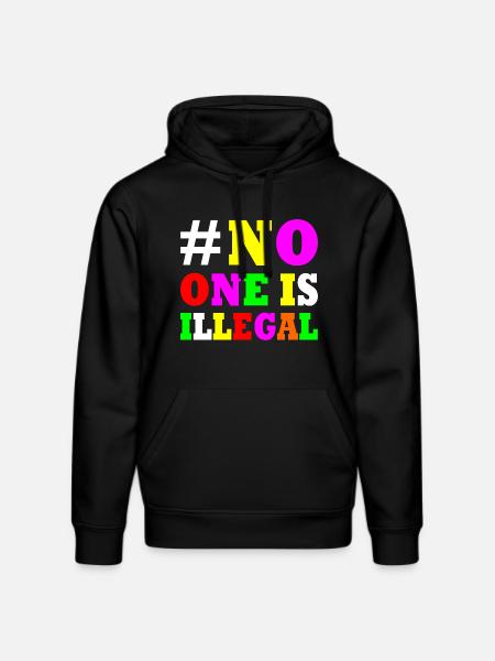 No one is illegal - Stanley/Stella DRUMMER Unisex Organic Hoodie - black
